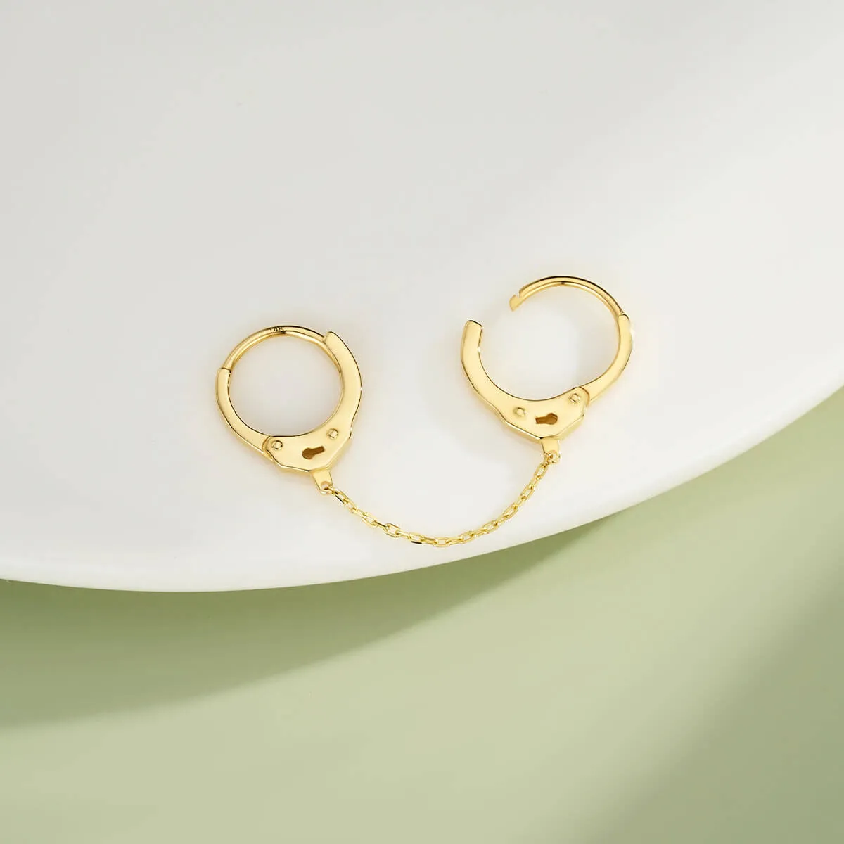 14K Solid Gold 20G Handcuffs Cartilage Earring Jewelry