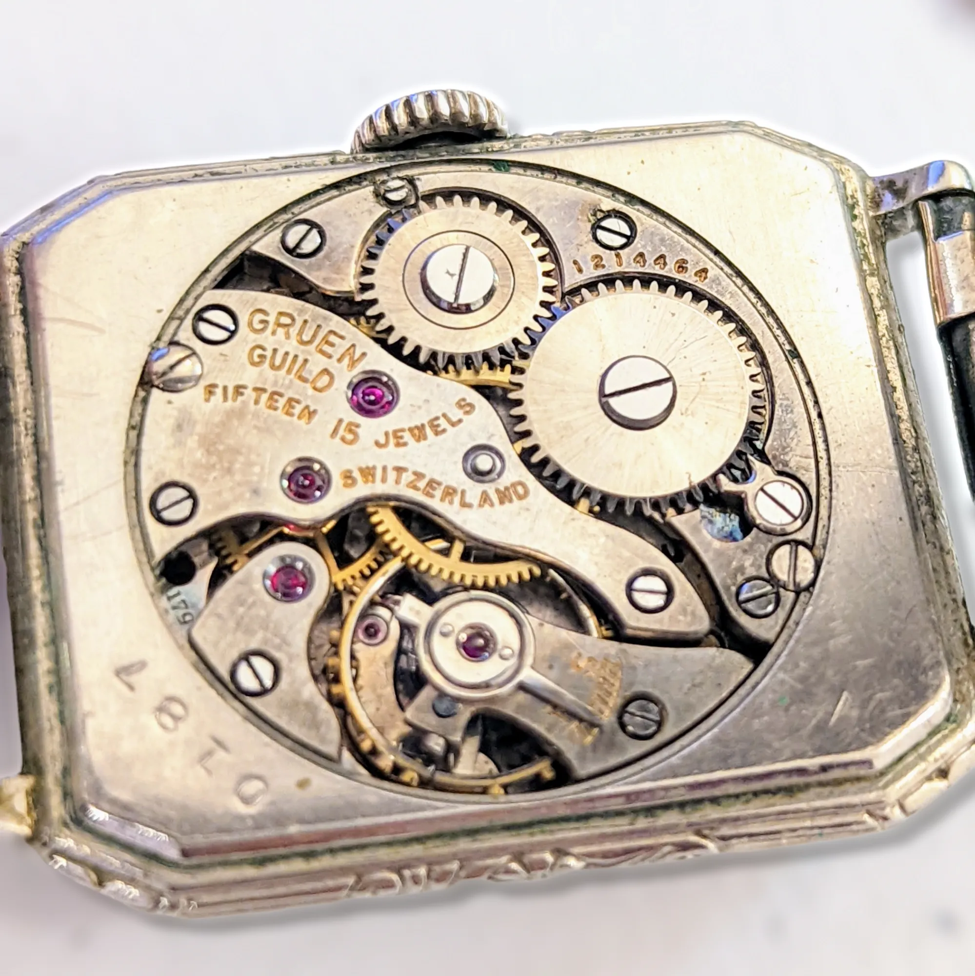 1925 GRUEN GUILD Art Deco Watch SWISS Wristwatch 15J Cal. 179