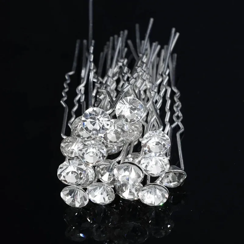 20pcs Faux Pearl and Rhinestone Decor Bridal Hair Pins