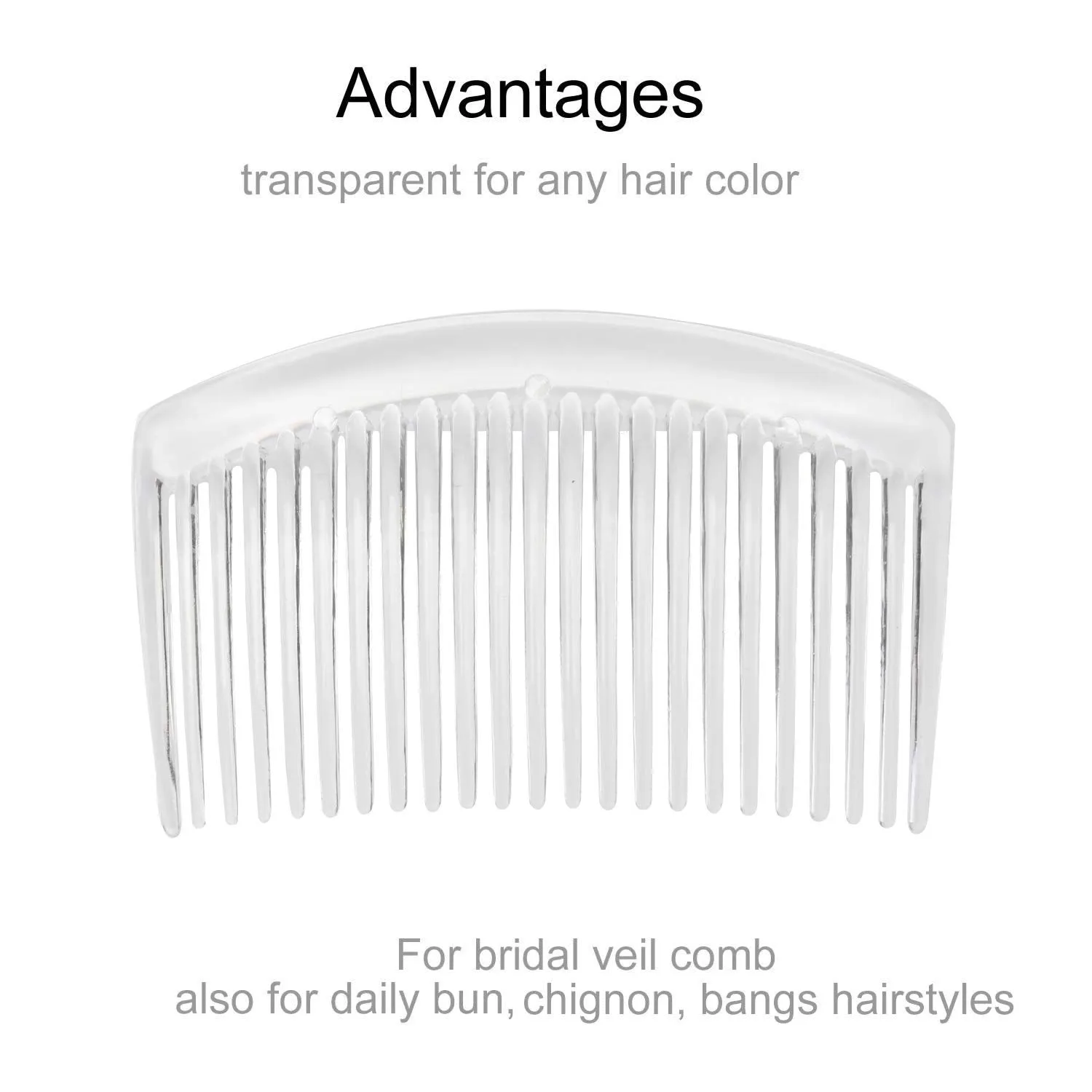 28 Pack Clear White Small Plastic Hair Side Comb With Long Teeth Hairpins Grips Barrettes Clamps Bows for Women Bridal Wedding Veil Decorative Headpiece Freach Twist Updo Bun Accessories