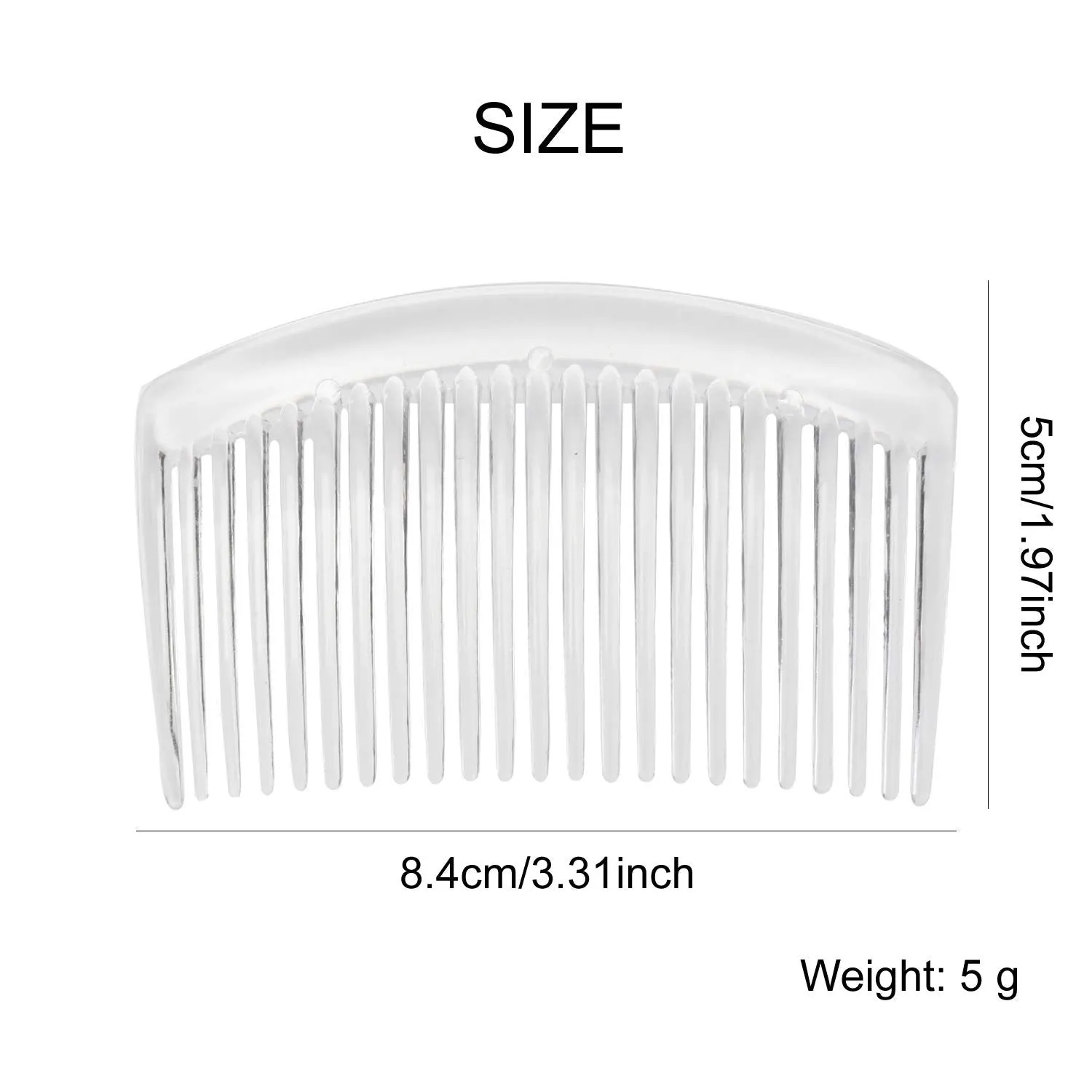 28 Pack Clear White Small Plastic Hair Side Comb With Long Teeth Hairpins Grips Barrettes Clamps Bows for Women Bridal Wedding Veil Decorative Headpiece Freach Twist Updo Bun Accessories
