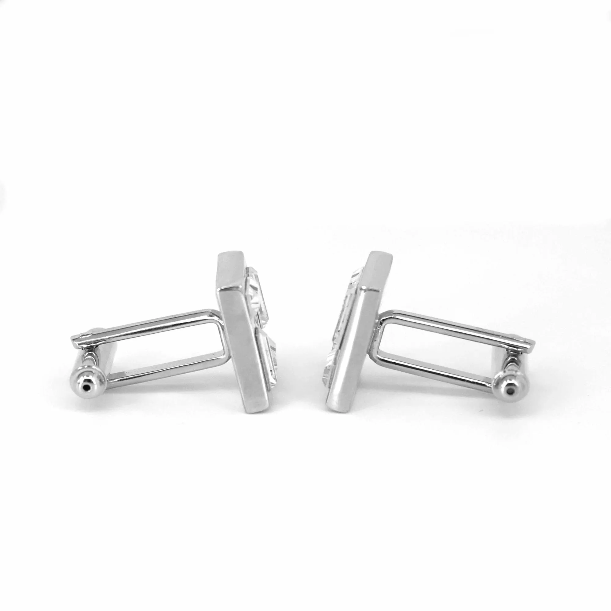 4 Clear Crystal Square cufflinks (Online Exclusive)