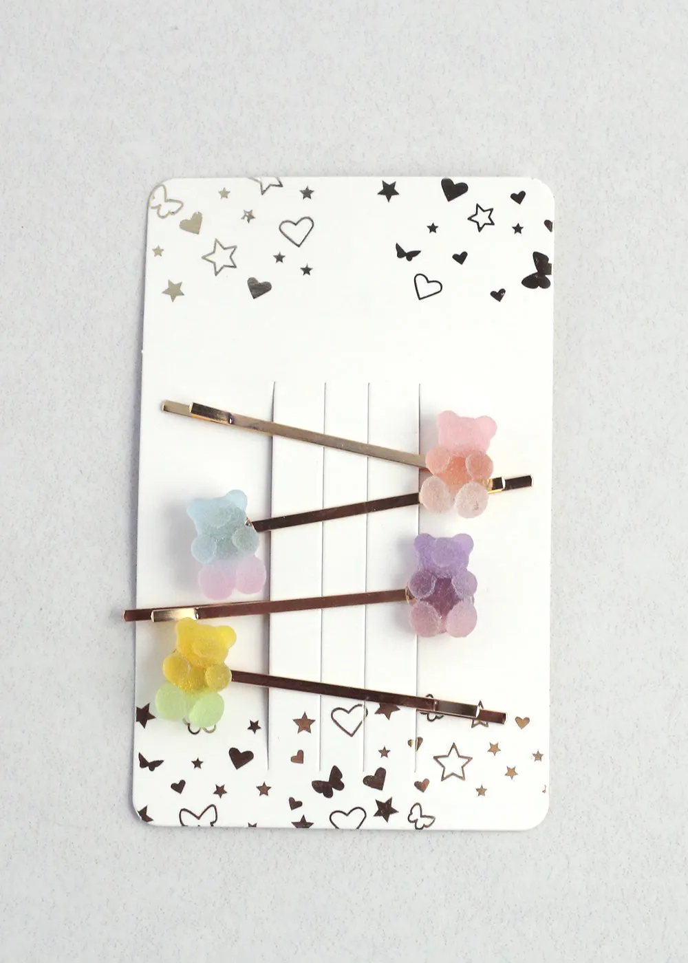 4 Piece Matte Bear Hairpins