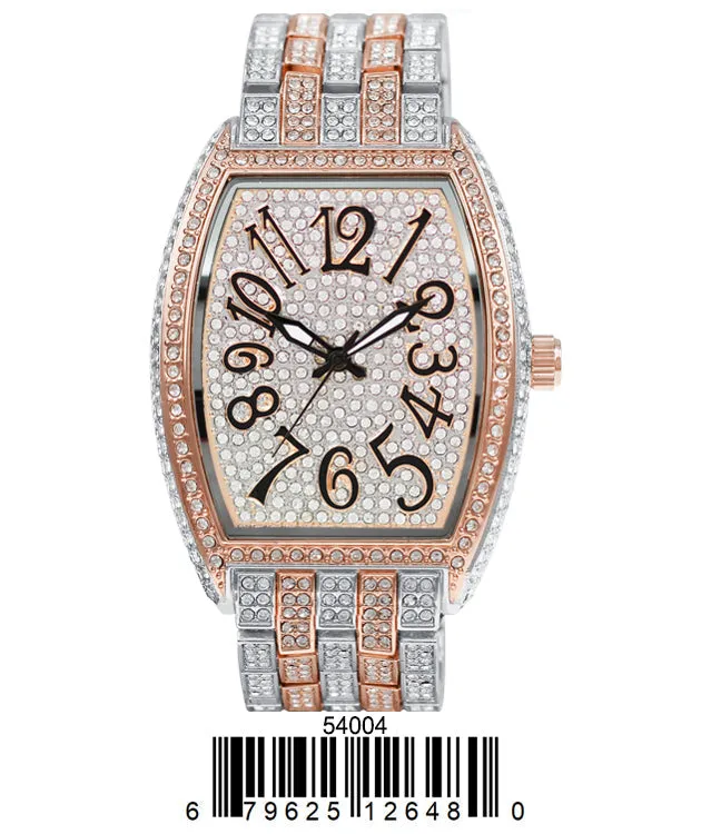 5400-Montres Carlo Iced Metal Band Watch