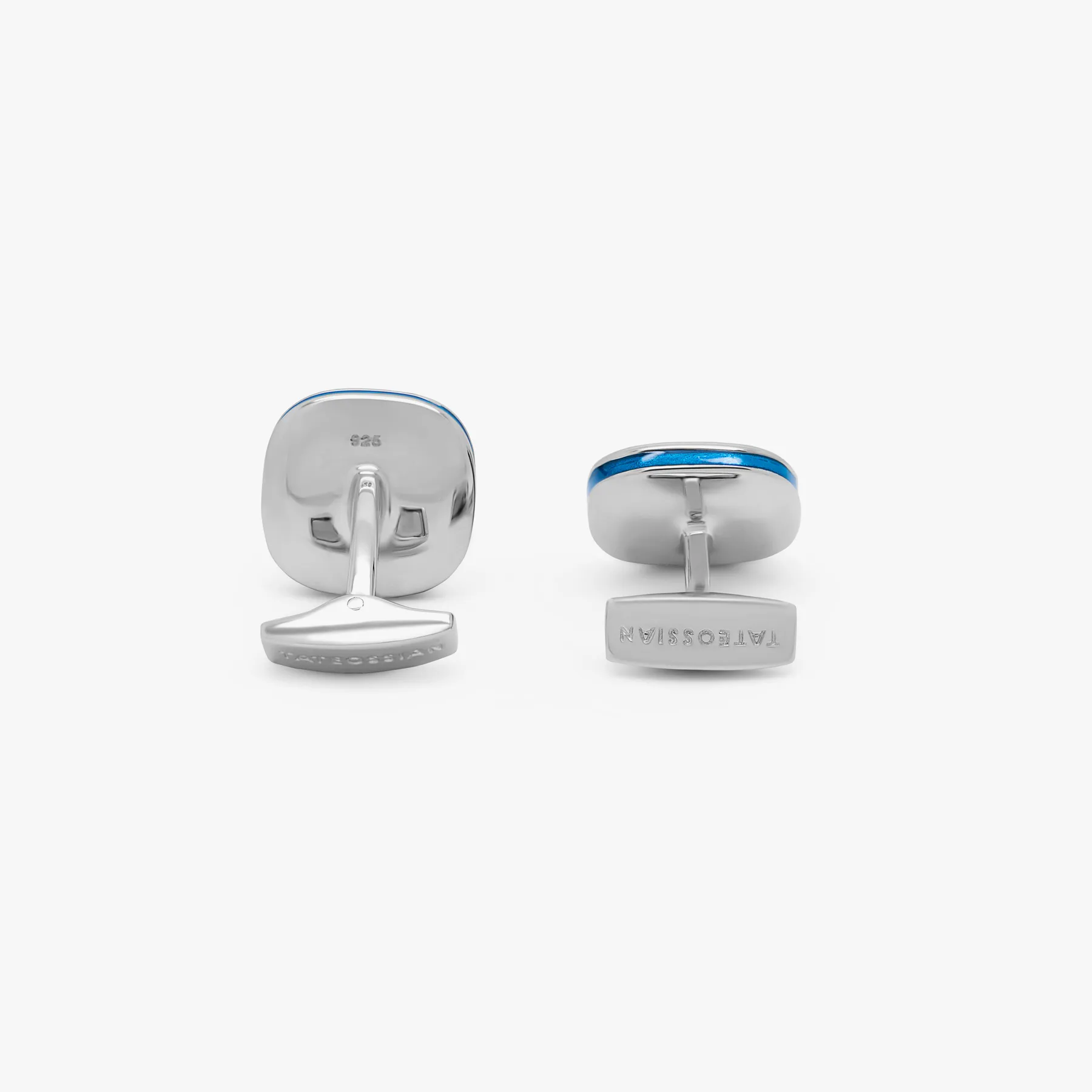 Apatite Doppione Cushion cufflinks in sterling silver