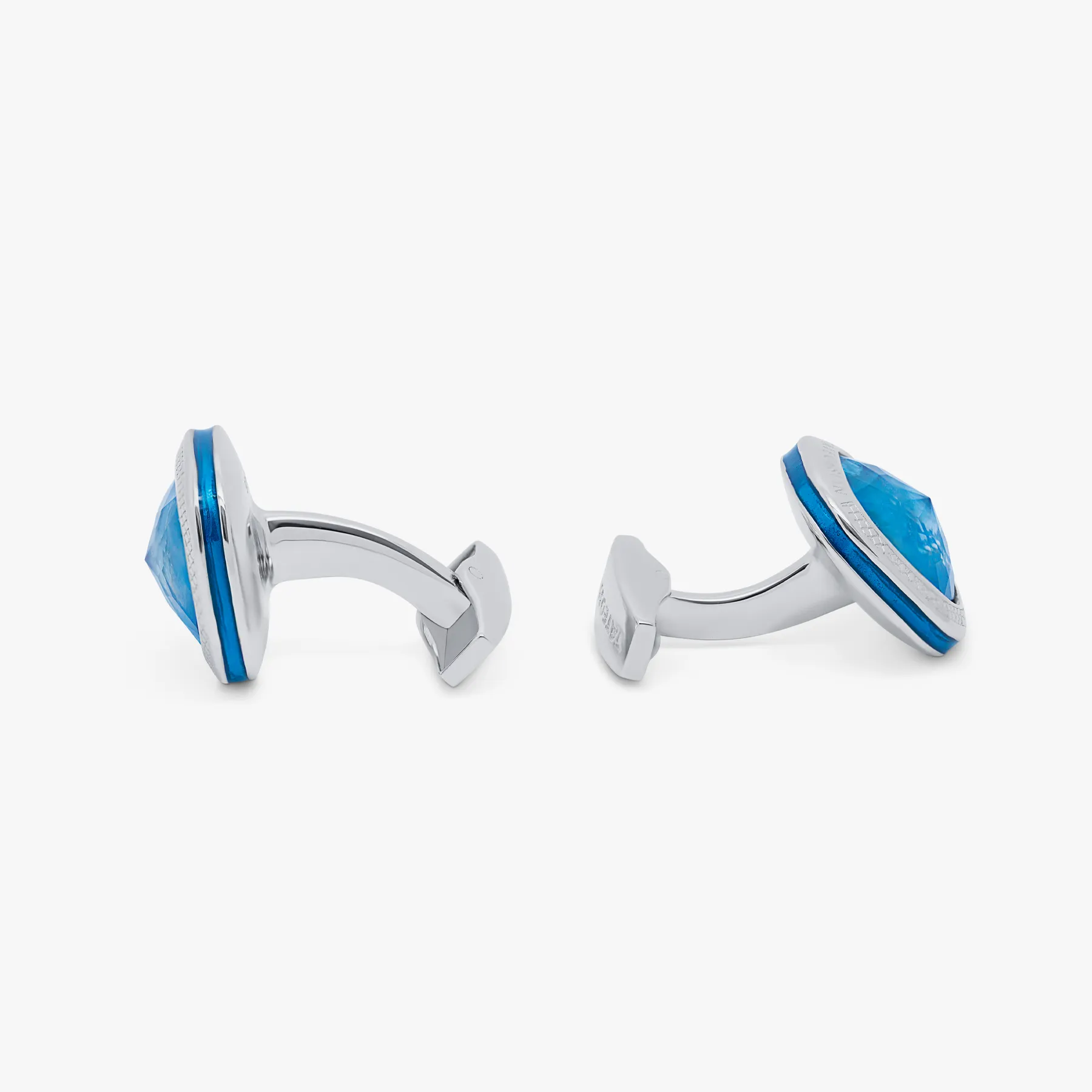 Apatite Doppione Cushion cufflinks in sterling silver
