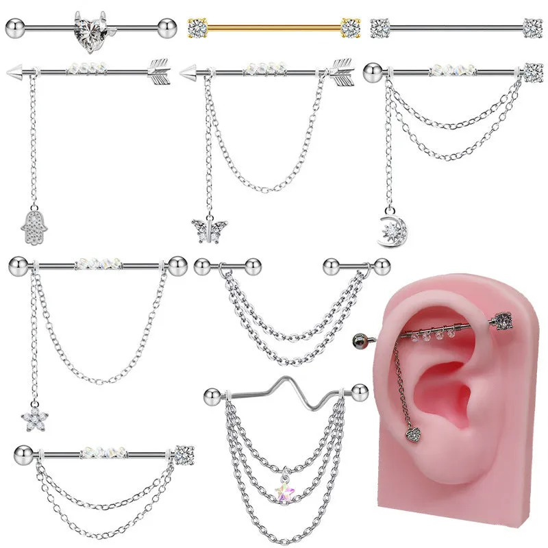 Arrow Chain Design Stainless Steel Industrial Piercing