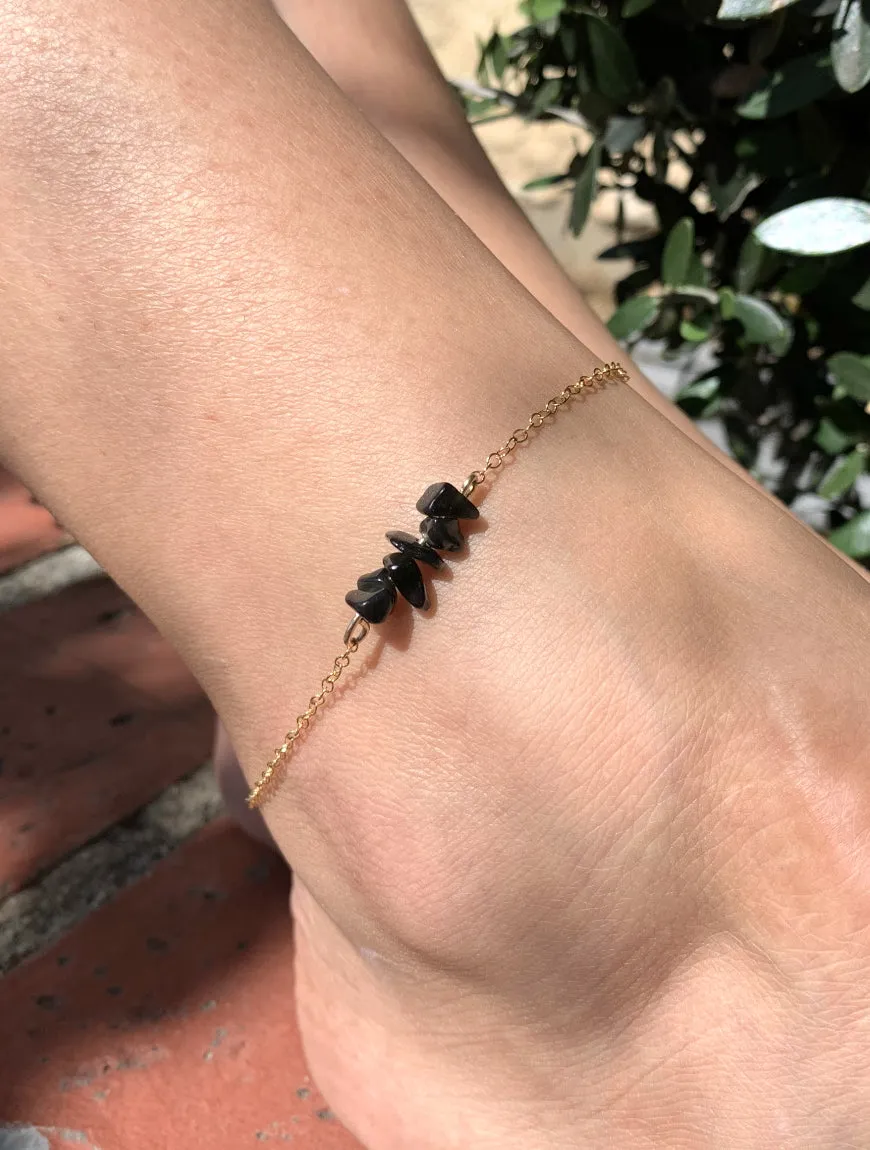 Black Obsidian Anklet