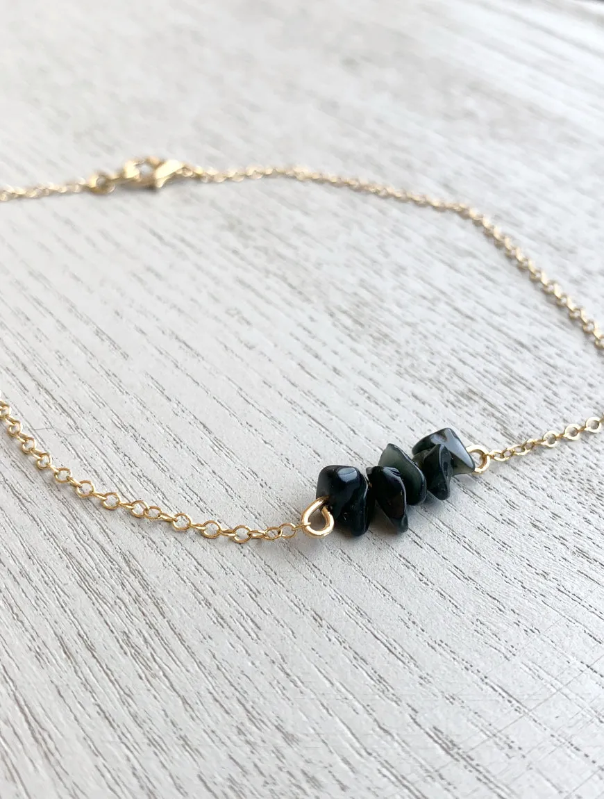 Black Obsidian Anklet