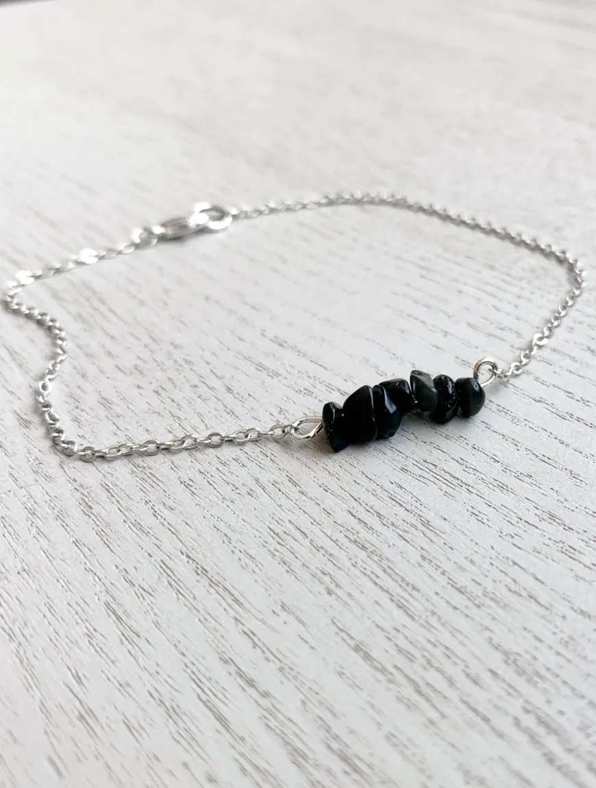 Black Obsidian Anklet