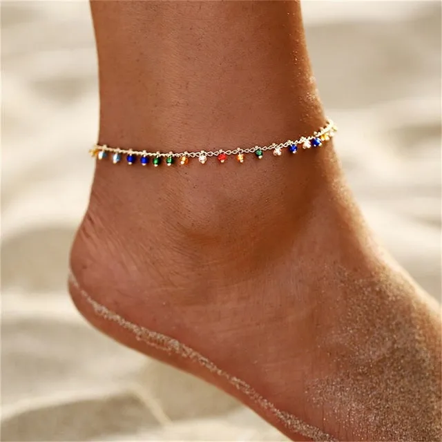 Bohemian Turkish Evil Eye Anklets for Women