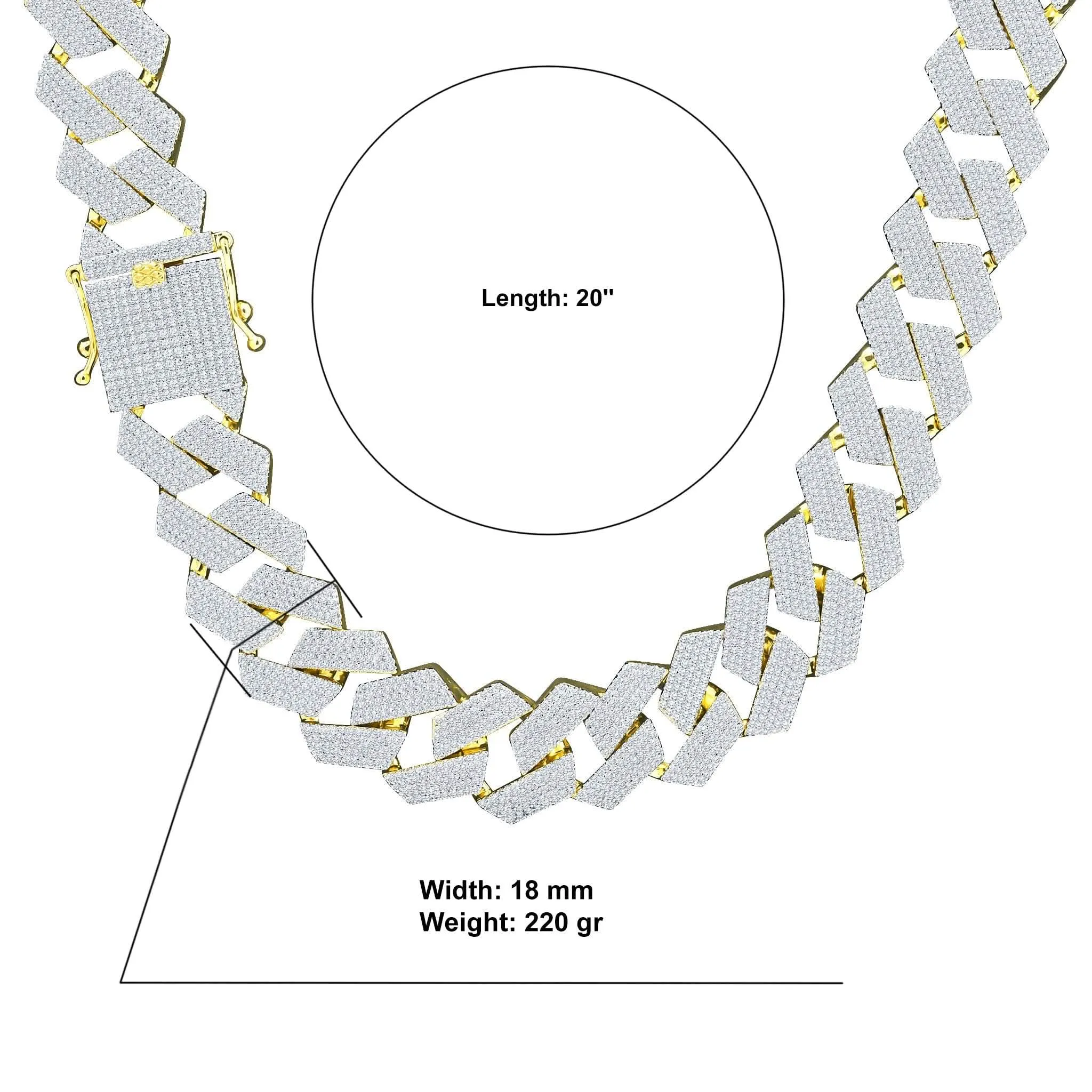 Brass Iced Out 18MM Statement Necklace by AGLOW