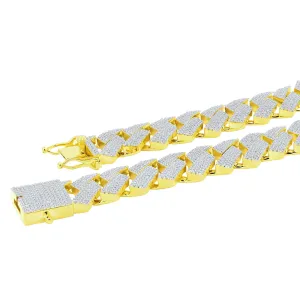 Brass Iced Out 18MM Statement Necklace by AGLOW