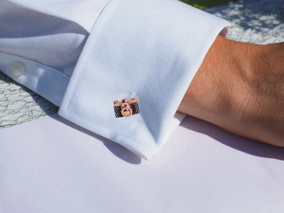 Camera Rose Gold Cufflinks