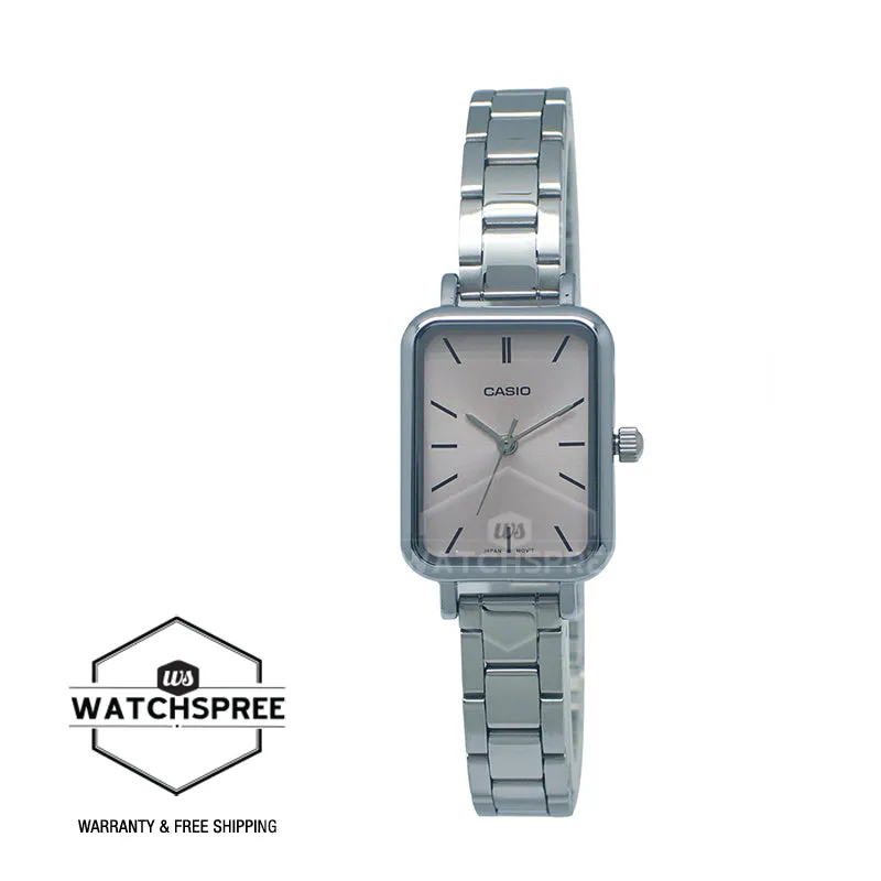Casio Ladies' Analog Rectangular Dial Watch LTPV009D-4E LTP-V009D-4E