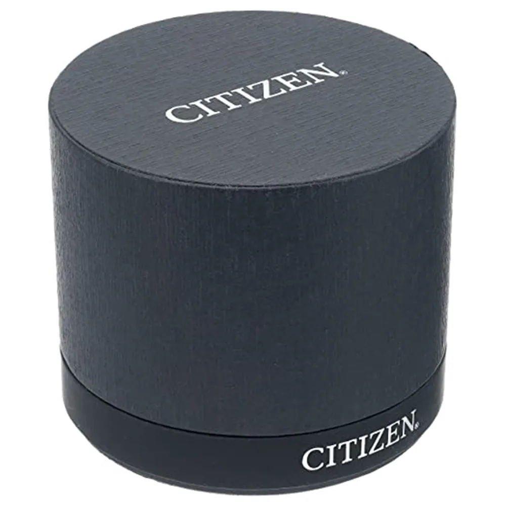 Citizen Mens Eco-Drive Quartz White Dial Brown Band Stainless Steel Leather Casual Watch - CA0649-06X