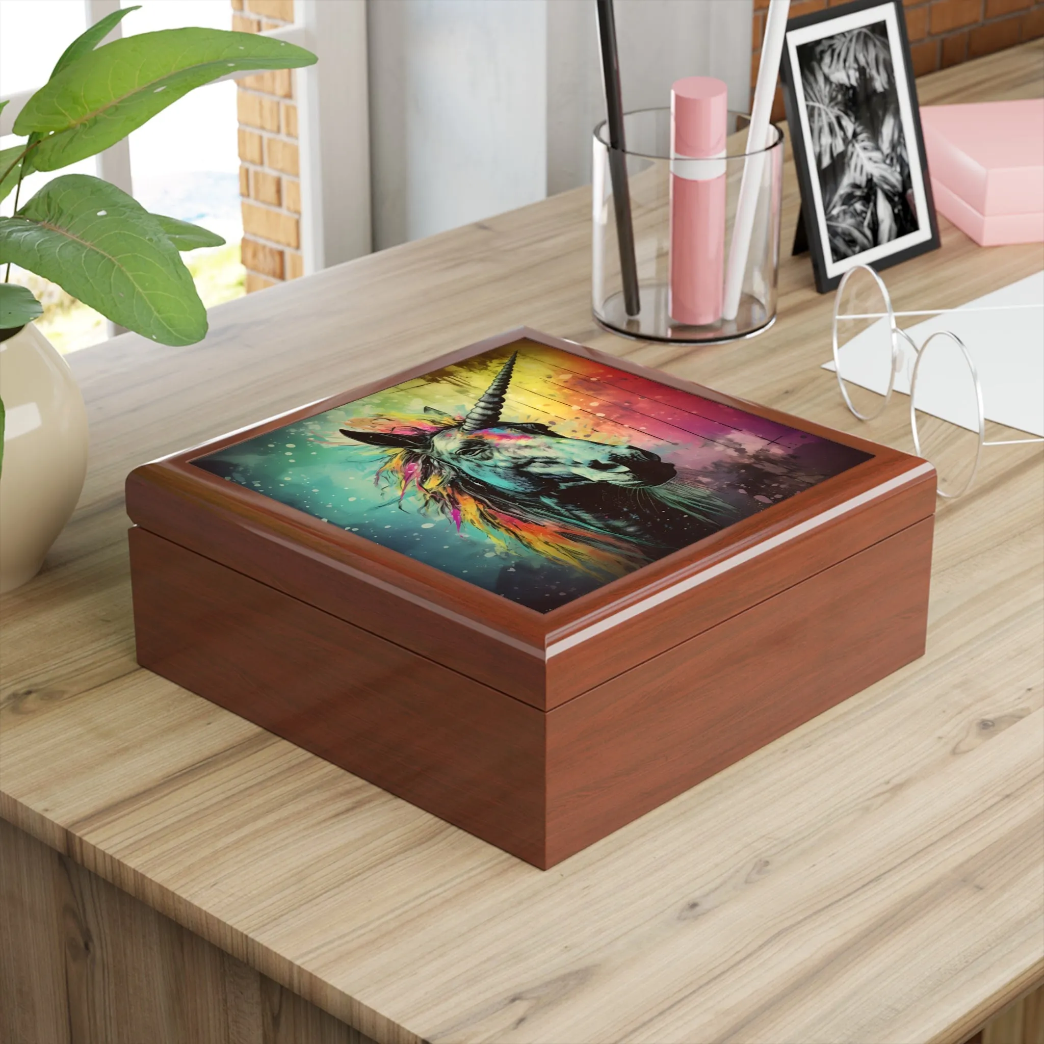 Copy of Japandi Unicorn and Baby Jewelry Box
