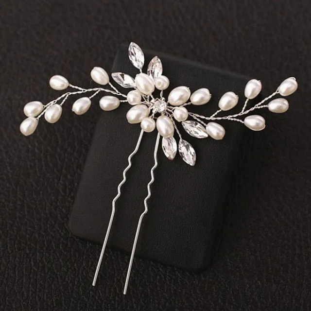 Crystal Pearl Bridal Hair Accessories Set