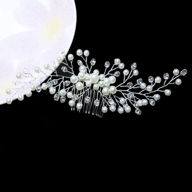 Crystal Pearl Bridal Hair Accessories Set