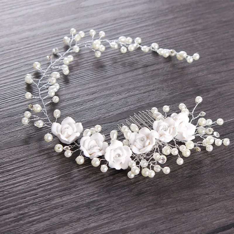 Crystal Pearl Bridal Hair Accessories Set