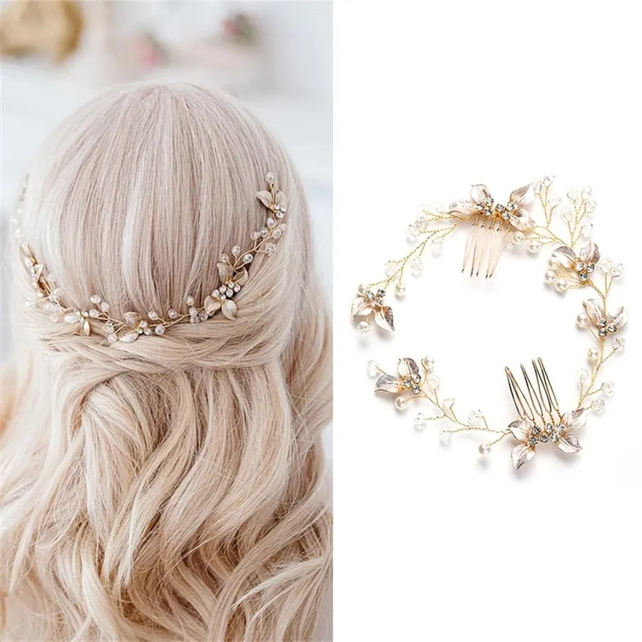 Crystal Pearl Bridal Hair Accessories Set