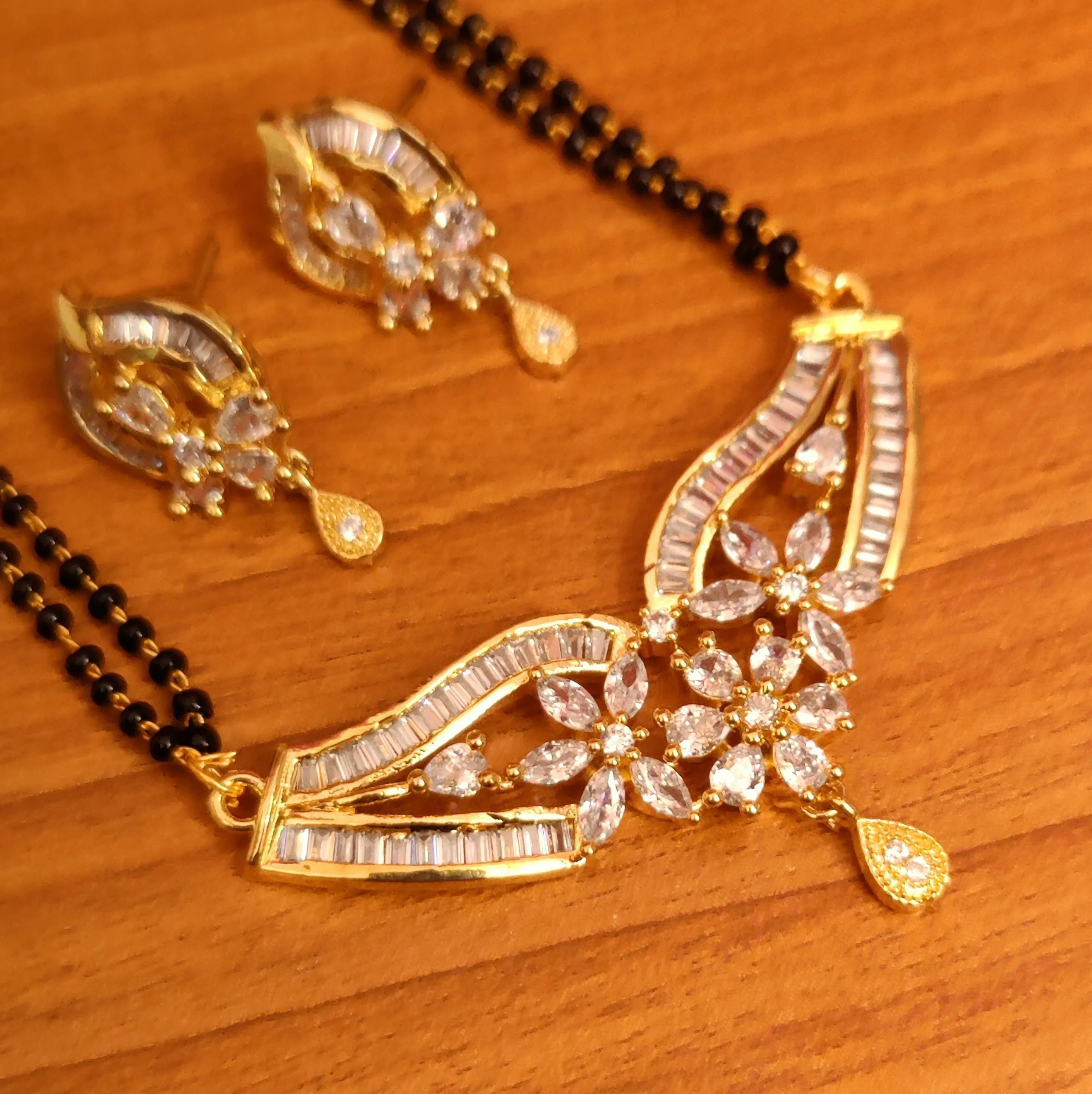 CZ STUDDED DIAMOND LOOK MANGALSUTRA