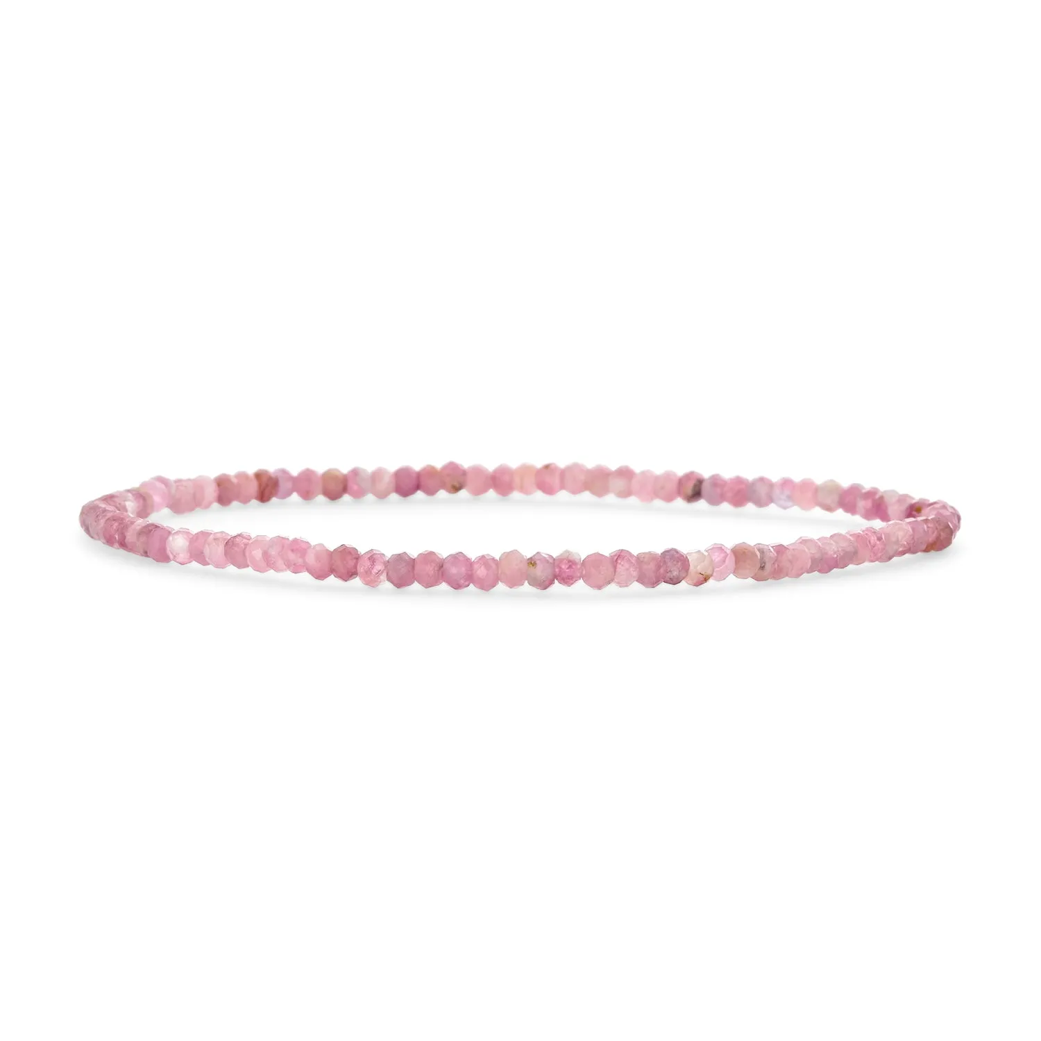 Dainty Gemstone Multi-Strand Seed Bead Stretch Bracelet with Caviar Rondell Beads