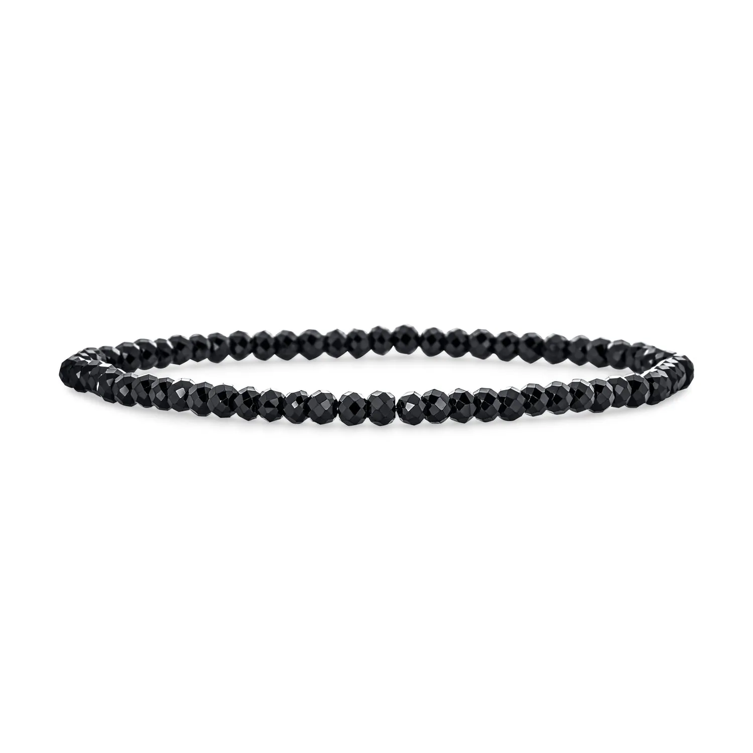 Dainty Gemstone Multi-Strand Seed Bead Stretch Bracelet with Caviar Rondell Beads