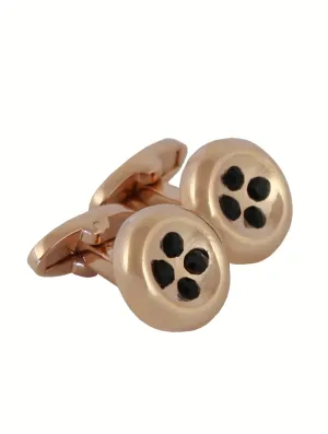 DCLIC Button Crystal Cufflink - Rose Gold