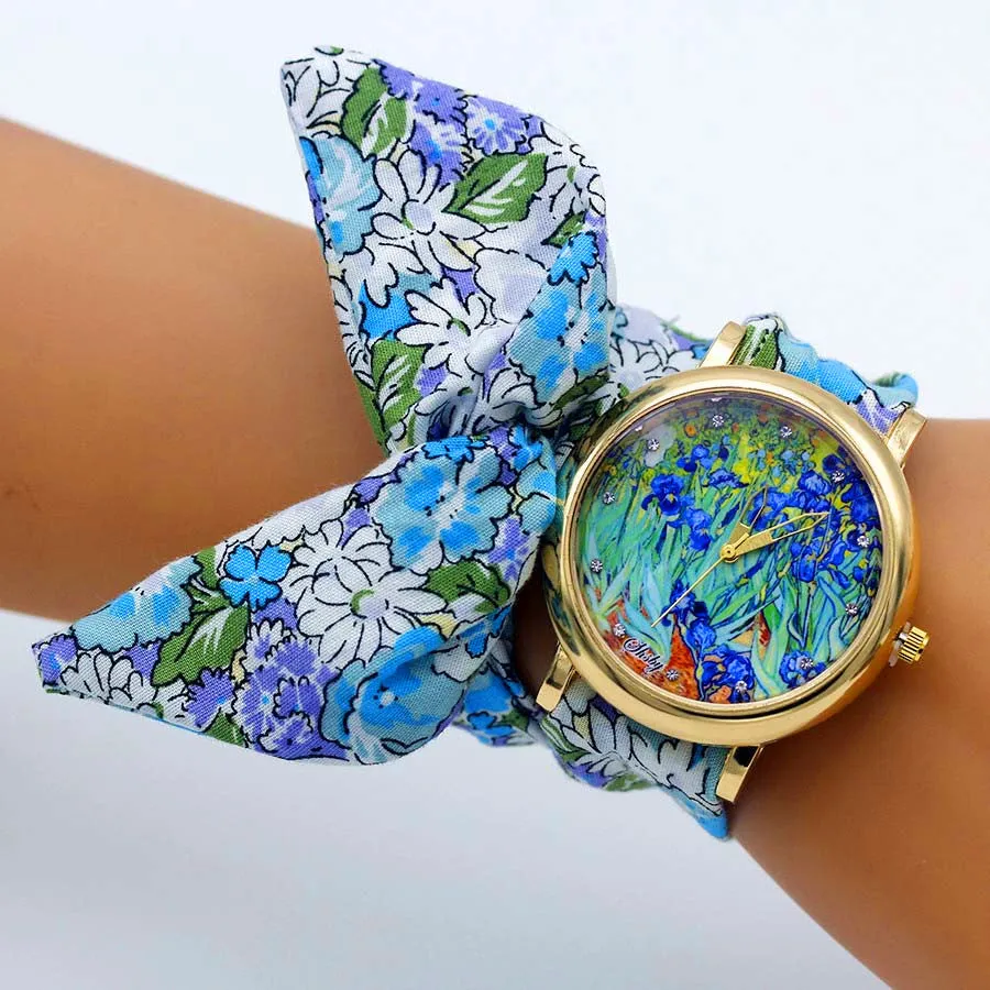 Design Ladies Butterfly Cloth Wristwatch