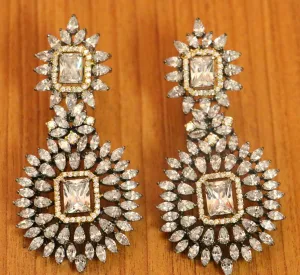 Diamond Look Signity Studded Fine Danglers
