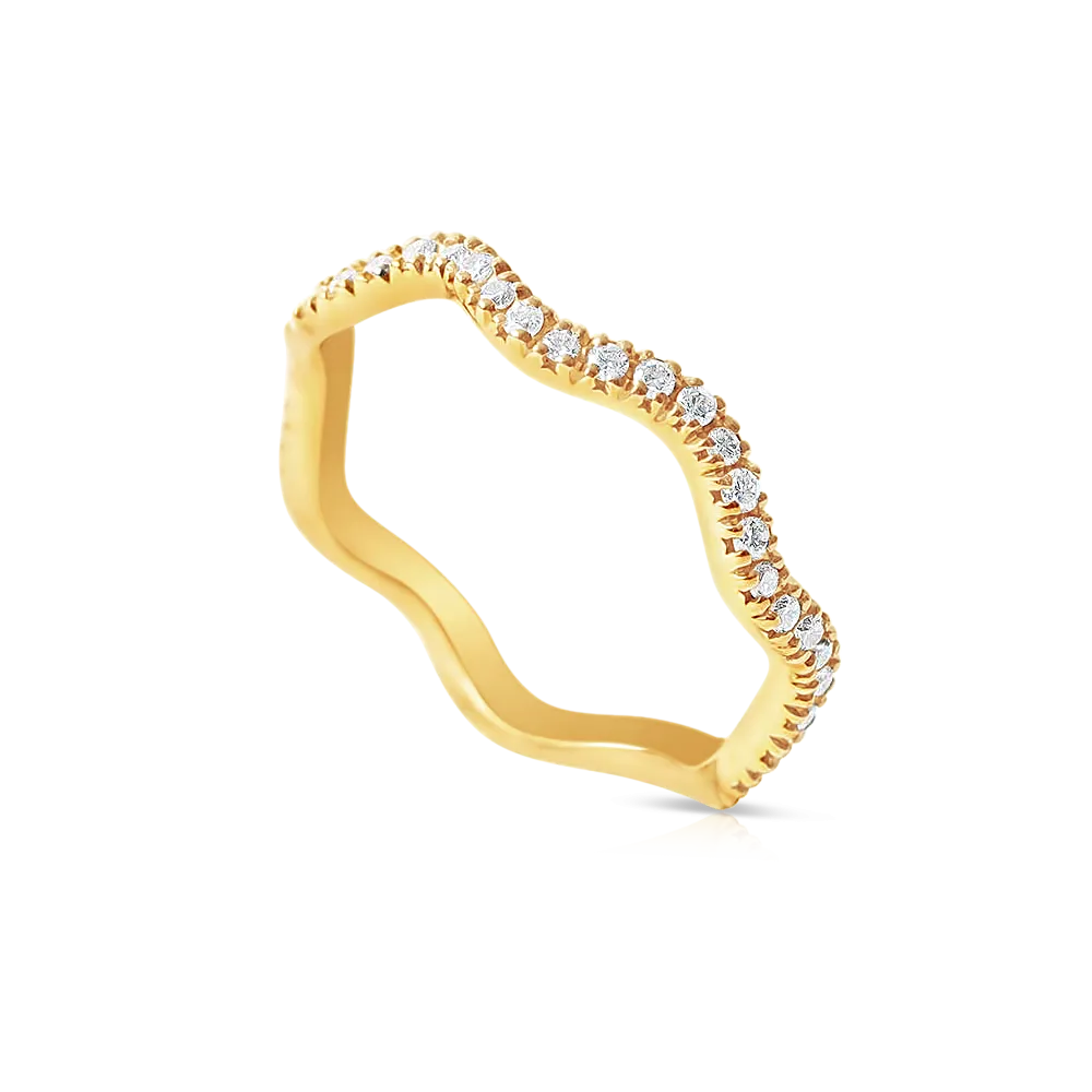 DIAMOND WAVE STACKING RING