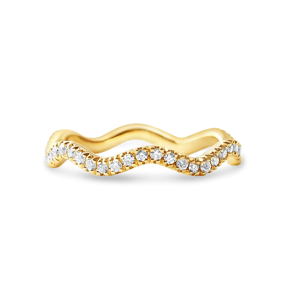 DIAMOND WAVE STACKING RING
