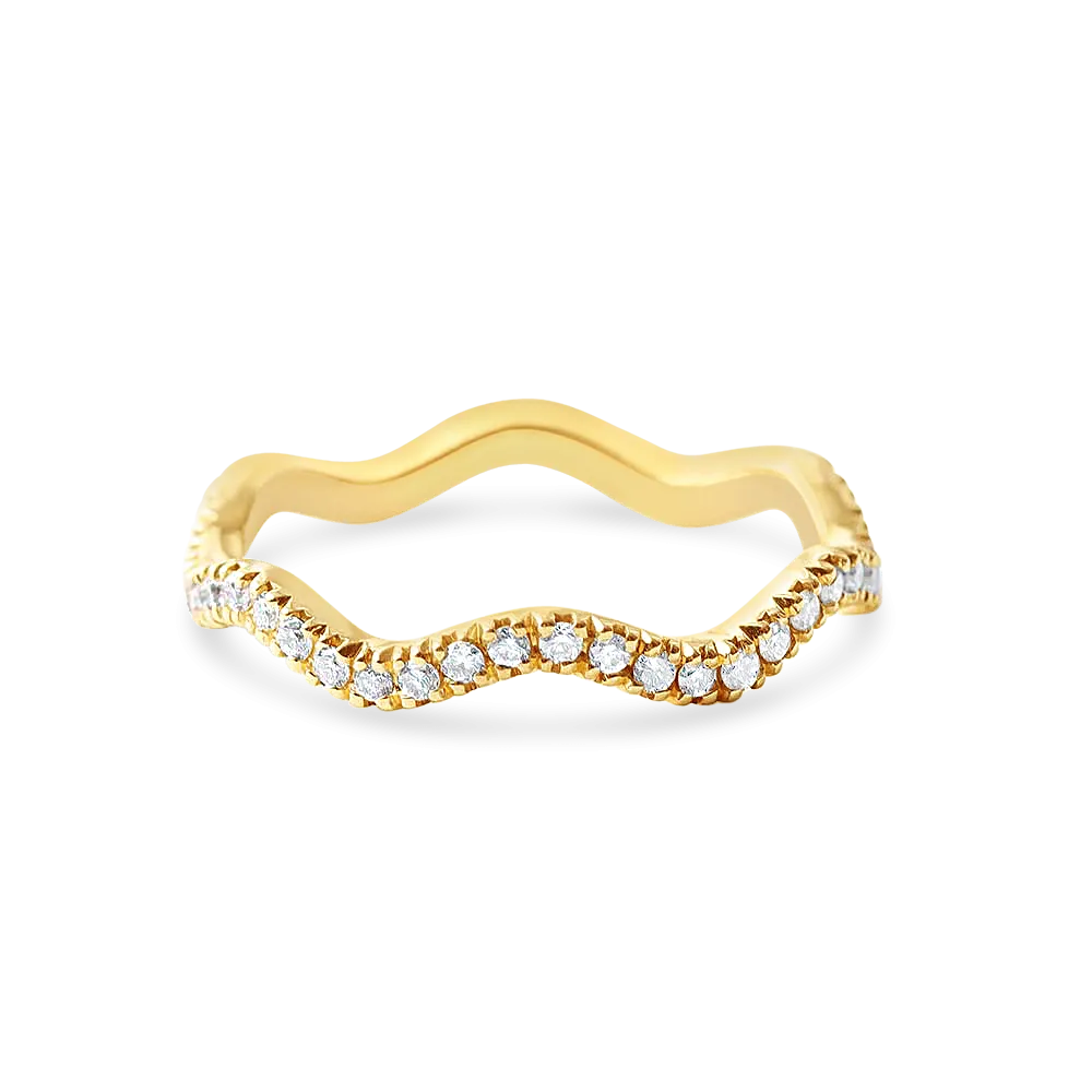 DIAMOND WAVE STACKING RING
