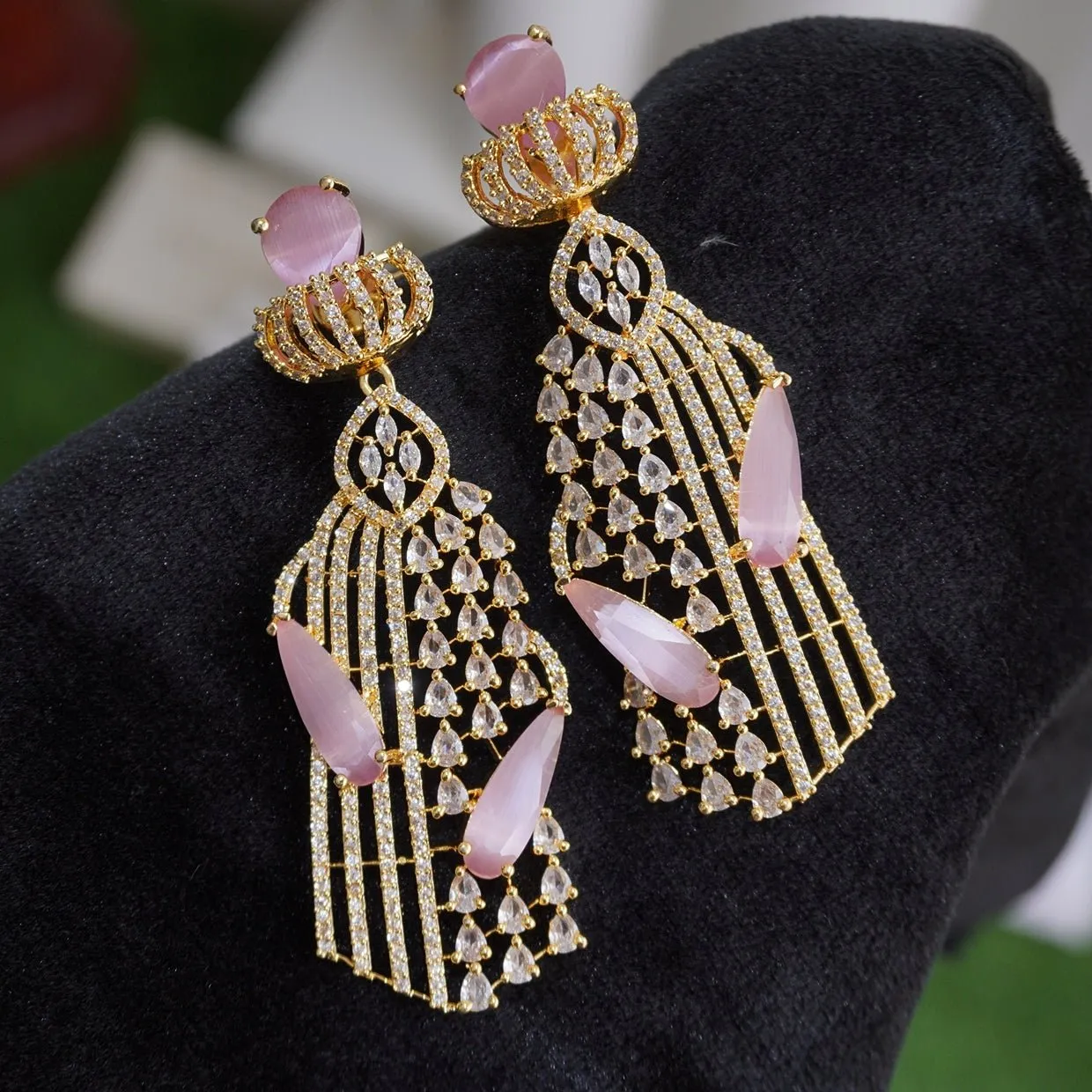 Diamonds Look Zirconia Earrings