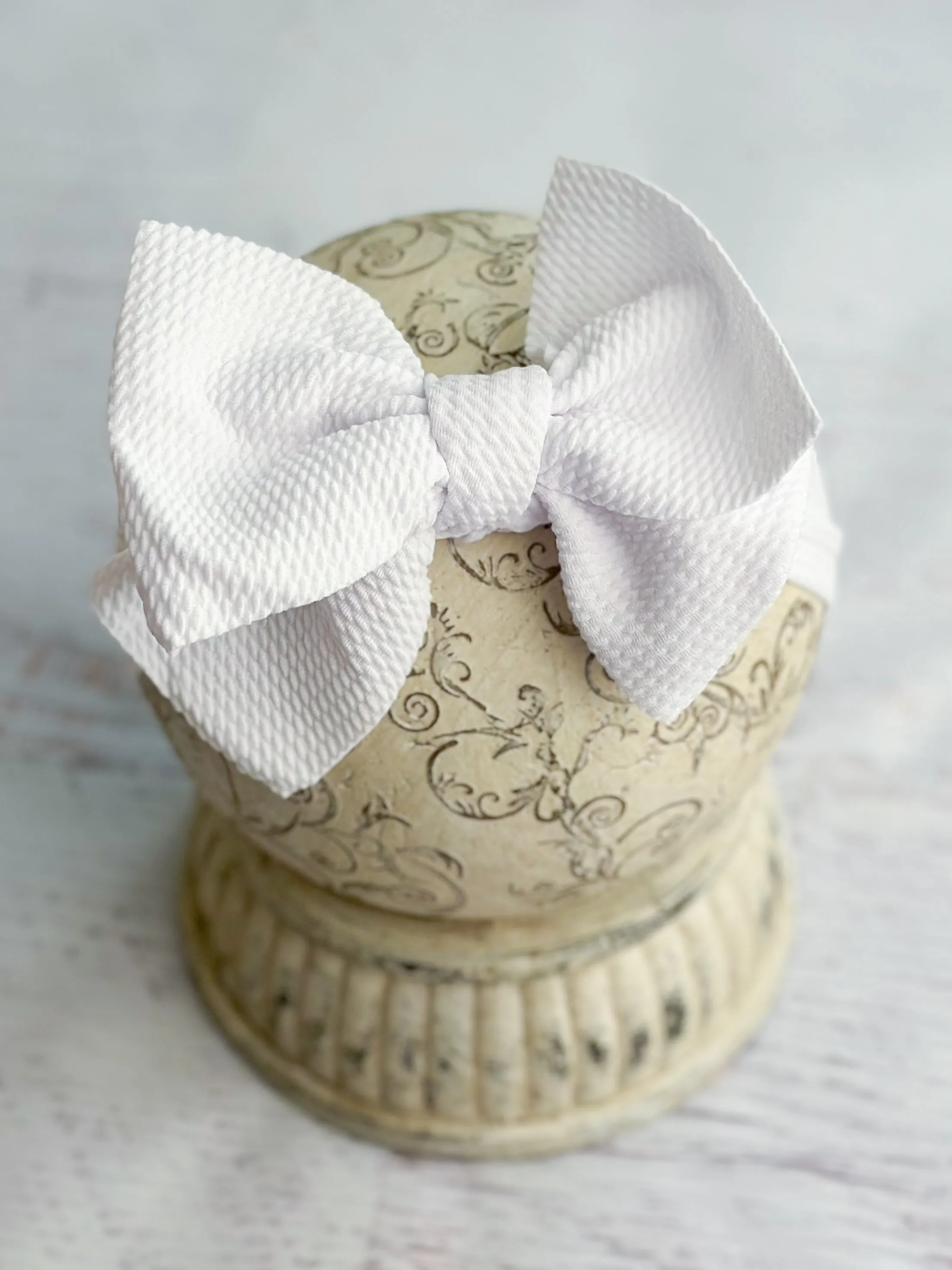 Double Bow Headbands - Solid Colors (Whtie & Hot pink)