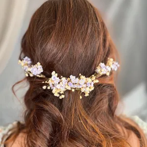 Dried flower hair comb and hairpins