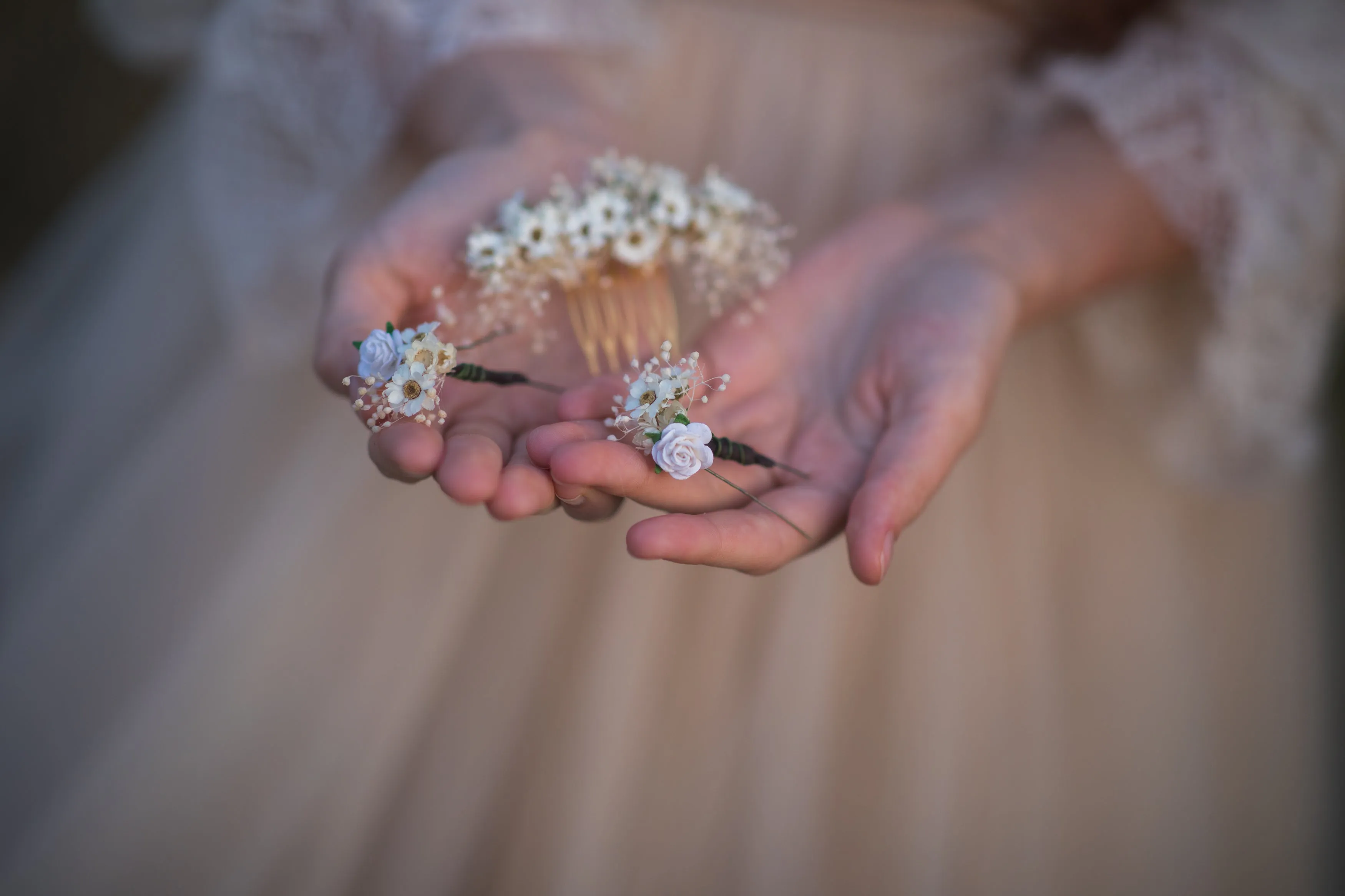 Dried flower hair set