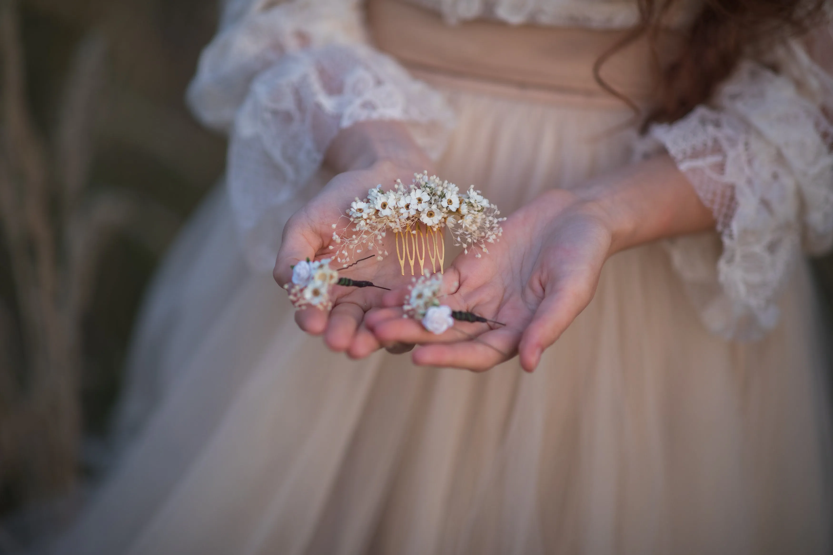 Dried flower hair set