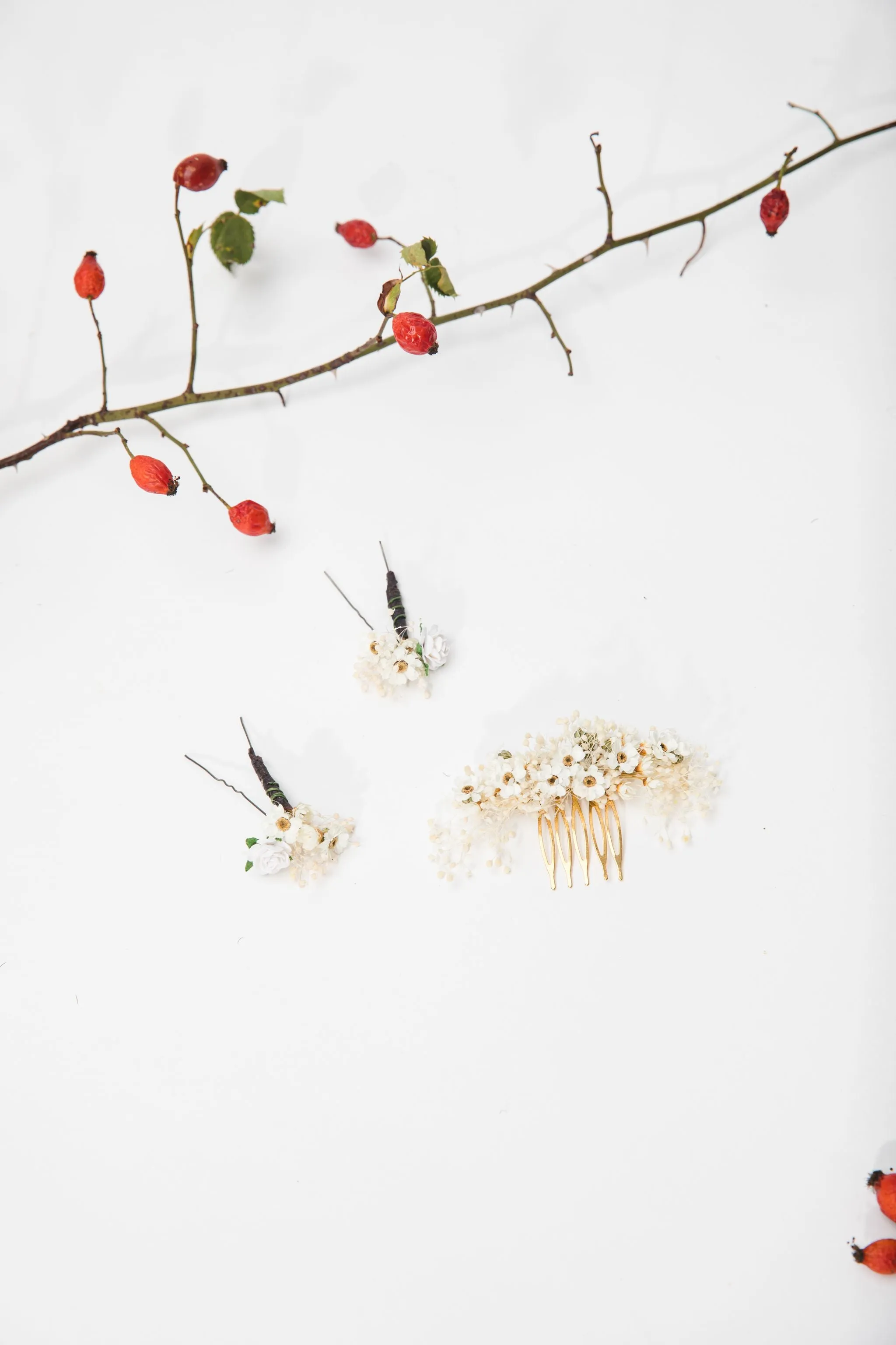 Dried flower hair set
