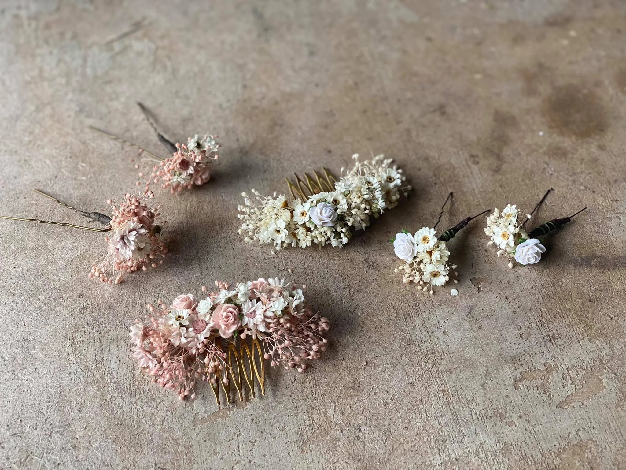 Dried flower hair set