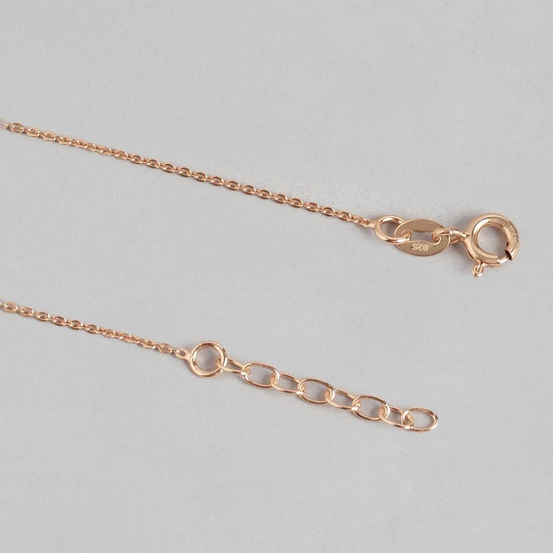 Drop CZ Rose Gold Plated 925 Sterling Silver Chained Anklet