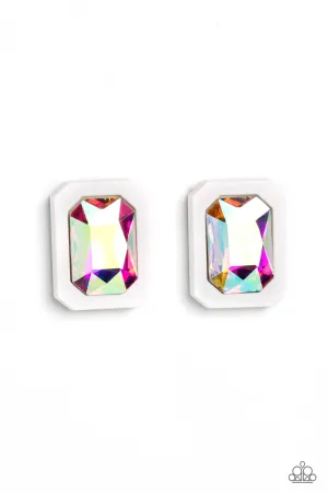Edgy Emeralds - Multi Post Earrings - Paparazzi Accessories
