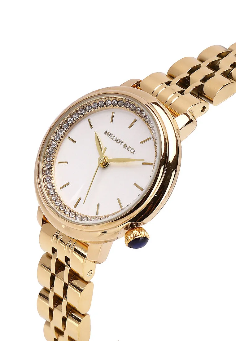 Ellysa Gold Metal Watch Gift Set (Gold)