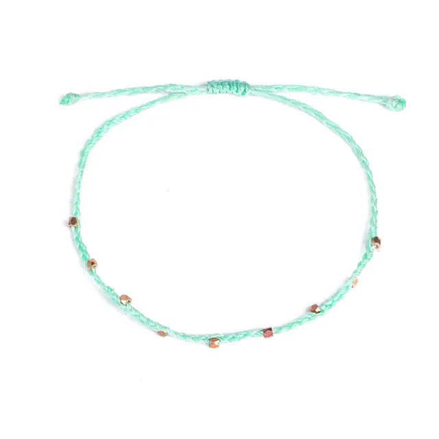 Fashion Handmade Colorful Braided Macrame Rope Anklet For Women