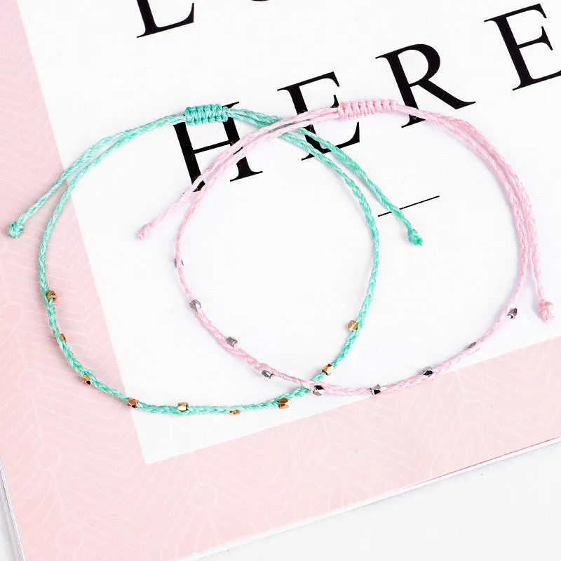 Fashion Handmade Colorful Braided Macrame Rope Anklet For Women