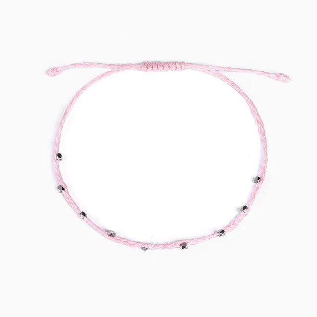 Fashion Handmade Colorful Braided Macrame Rope Anklet For Women