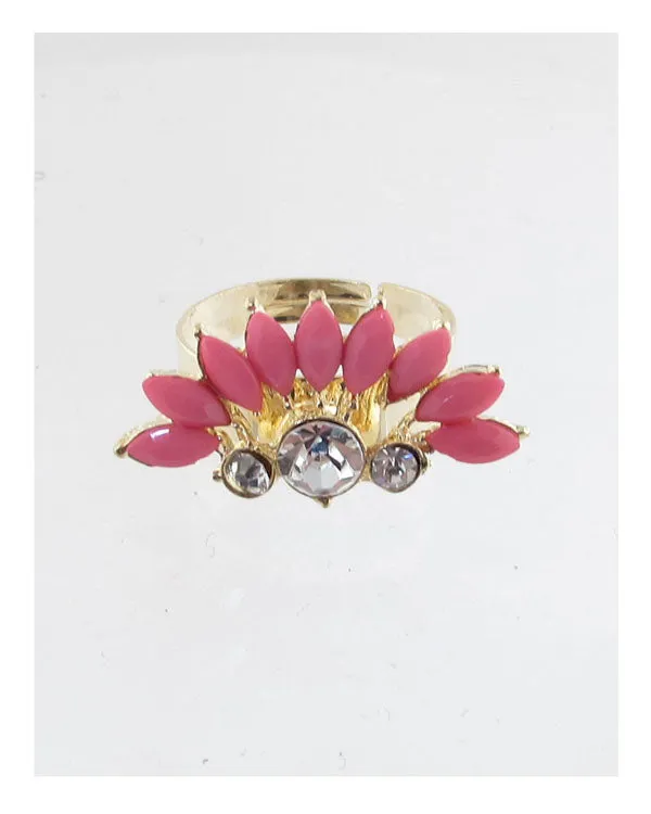Faux stone adjustable ring
