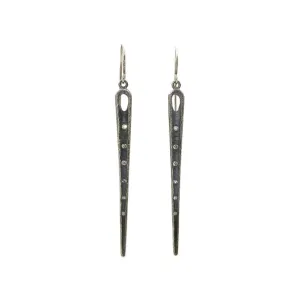Fishbone Earrings With Diamonds