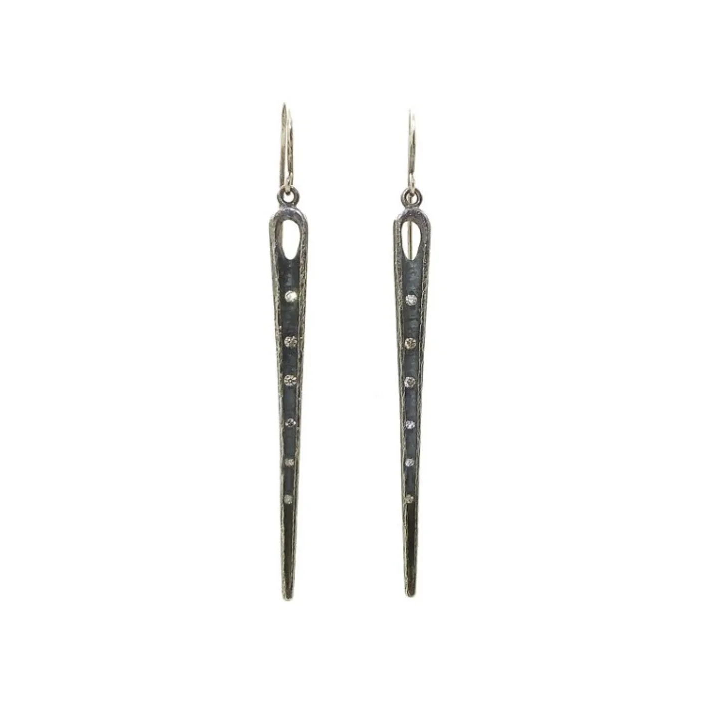 Fishbone Earrings With Diamonds